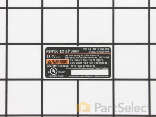 10104306-1-M-Ridgid-940252053-Label,Data (R841150)