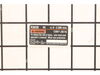 Data Plate – Part Number: 940976294