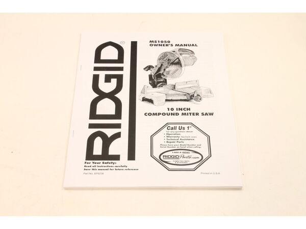 10105340-1-M-Ridgid-SP6236-Owners Manual