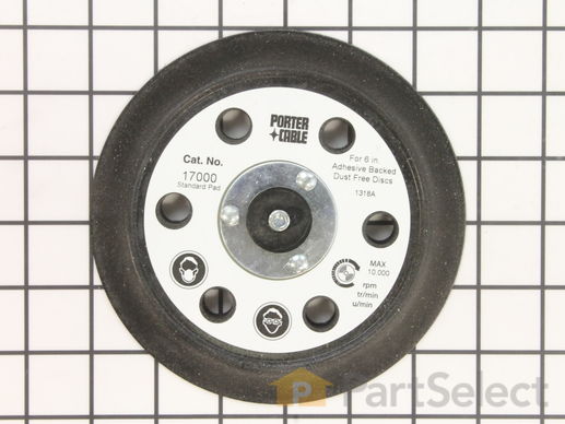 10106373-1-M-Porter Cable-17000-Sander Pad (PSA/Adhesive Back, 6 Vacuum Holes, 6 Inch)