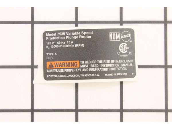 10115486-1-M-Porter Cable-A22813-Nameplate