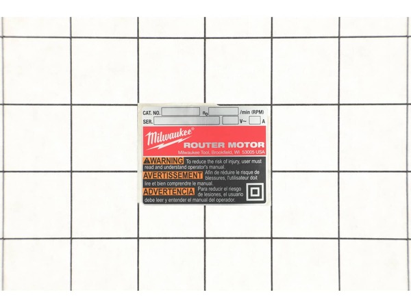 10119625-1-M-Milwaukee-12-20-0145-Svce Nameplate Kit Router