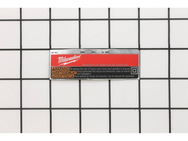 10119667-1-M-Milwaukee-12-20-0540-Service Nameplate kit