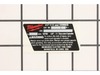 Service Nameplate – Part Number: 12-20-0725