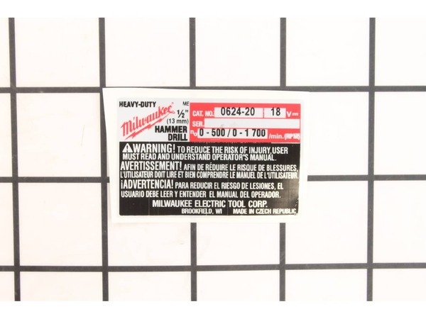 10119715-1-M-Milwaukee-12-20-1080-Service Nameplate Kit