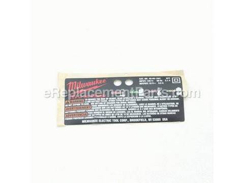 10119760-1-M-Milwaukee-12-20-1801-Service Nameplate - Charger