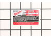 Service Nameplate – Part Number: 12-20-6207