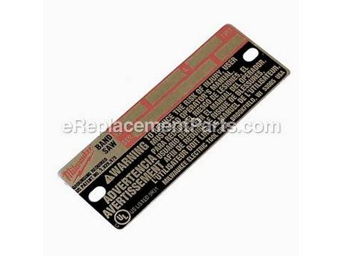 10120027-1-M-Milwaukee-12-99-0250-Nameplate Blank