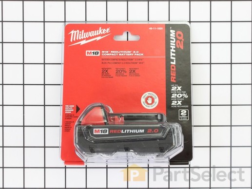 10133857-1-M-Milwaukee-48-11-1820-M18 Redlithium 2.0AH Battery