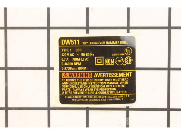 10171585-1-M-DeWALT-393357-00-NP: DW511 T1