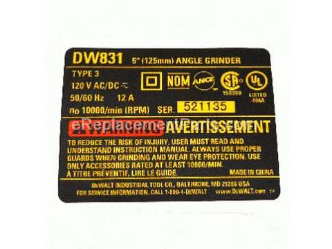 10181385-1-M-DeWALT-610976-00-Name Plate