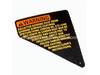 Warning Label – Part Number: 617115-00