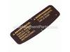 Instruction Label – Part Number: 640421-00