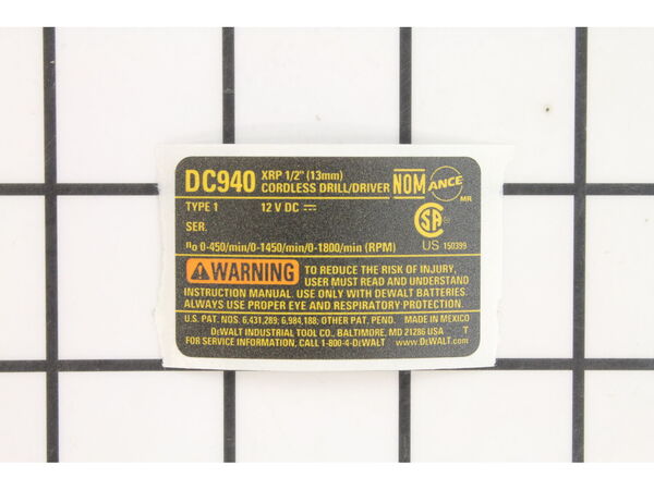 10187036-1-M-DeWALT-N009873-Nameplate