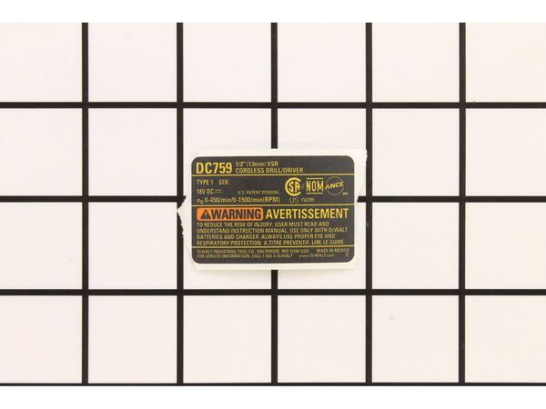10187041-1-M-DeWALT-N009878-Nameplate