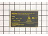 Nameplate – Part Number: N012870