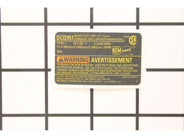10187784-1-M-DeWALT-N047955-Nameplate