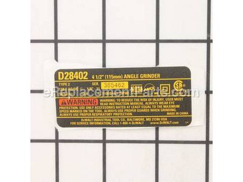 10188480-1-M-DeWALT-N115002-Name Plate