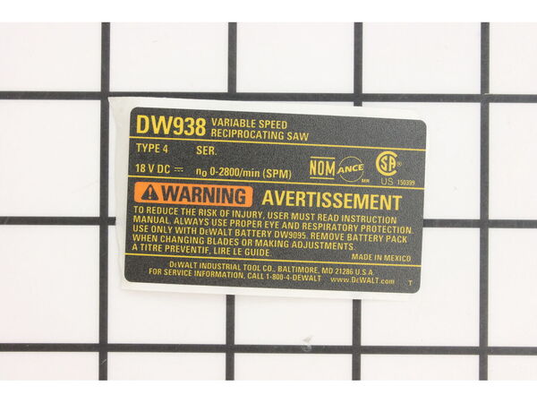 10188866-1-M-DeWALT-N176430-Rating Label
