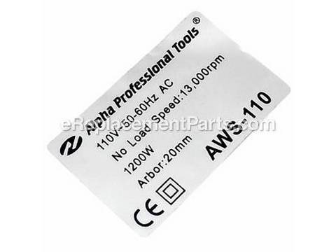 10261500-1-M-Alpha-133241-Rated Plate 110V
