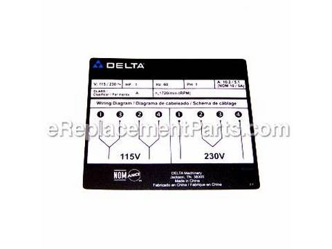 10330544-1-M-Delta-A20345-Motor Spec Plate