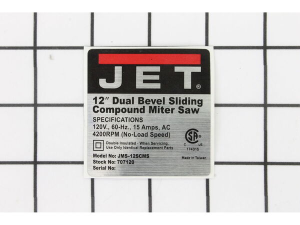 10389762-1-M-Jet-JMS12SCMS-229-D Label