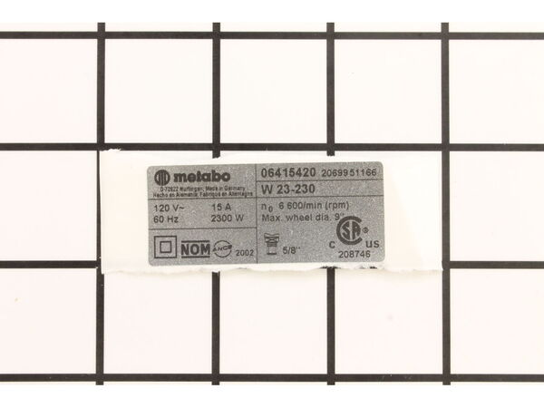 10416738-1-M-Metabo-338040750-Rating Plate
