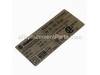 Rating Plate – Part Number: 338041480