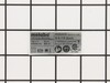 Rating Plate – Part Number: 338048950