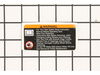 Label, Warning, Safety – Part Number: 155806