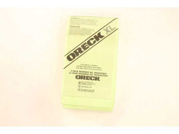 10433821-1-M-Oreck-8000.9DW-Advance Filtration Disposable Dust Bag - 9pk
