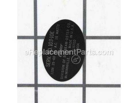 10435109-1-M-Oster Pro-042144-050-000-Nameplate