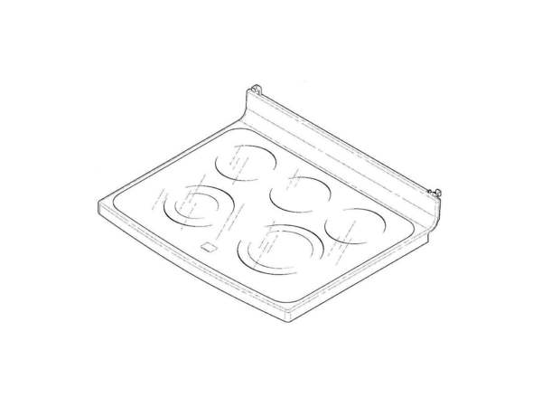11700865-1-M-GE-WB62X23063- RANGE TOP AND GLASS Assembly