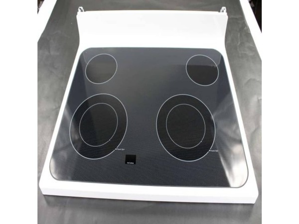 11762853-1-M-GE-WB62X26651-RANGETOP GLASS Assembly (White)