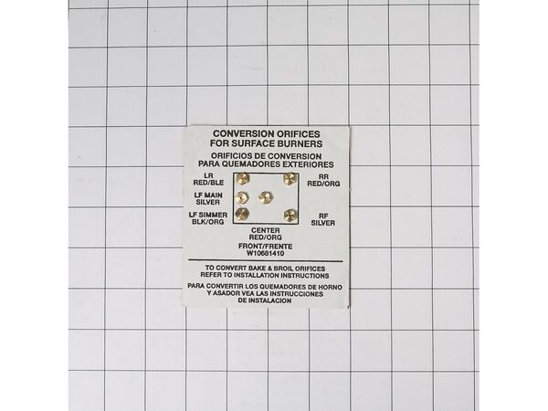 11766764-1-M-Whirlpool-W10909678-LP Conversion Kit (Surface Burner Orifices)
