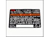 Label,rating – Part Number: 940077061