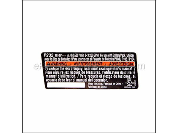 11860576-1-M-Ryobi-940976337-Data Label P232