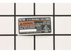 Data Label – Part Number: 940976326