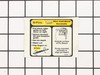 Instruction Label – Part Number: A20387