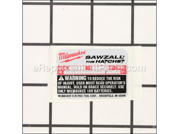 11876919-1-M-Milwaukee-12-25-6514-Nameplate For 6514-21 SVC