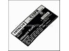 Label – Part Number: 726839