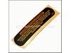Warning Label – Part Number: 90510283