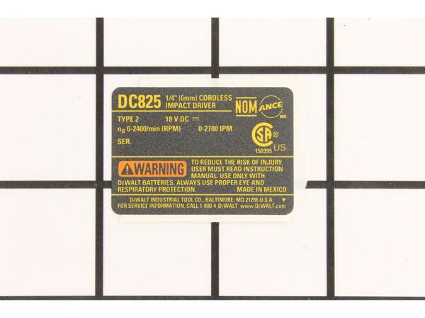 11929207-1-M-DeWALT-N009140-Nameplate