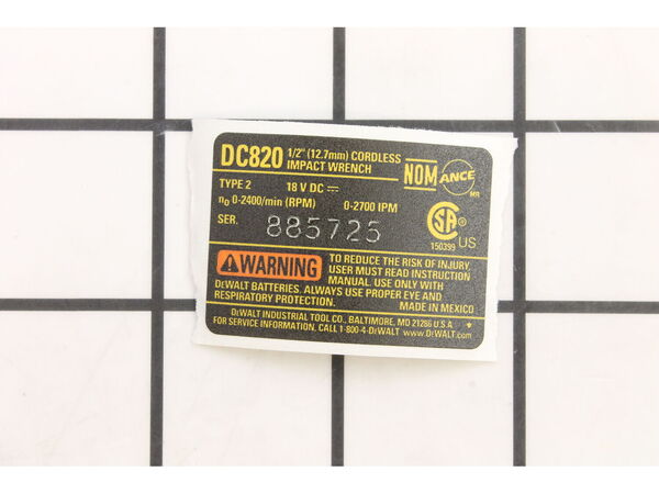 11929208-1-M-DeWALT-N009141-Nameplate
