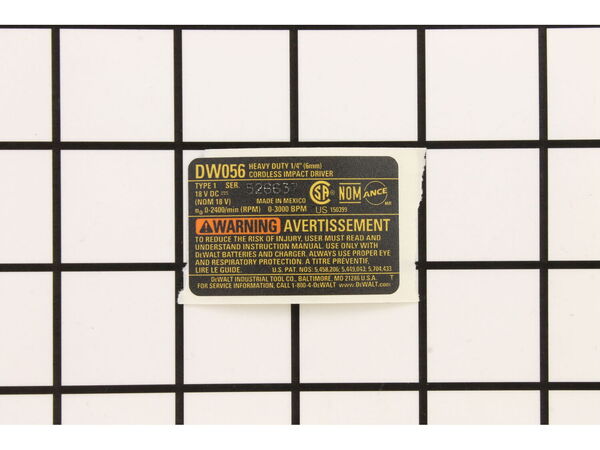 11929211-1-M-DeWALT-N009838-Nameplate
