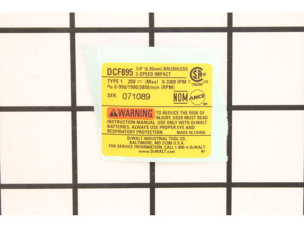 11929450-1-M-DeWALT-N098122-Name Plate