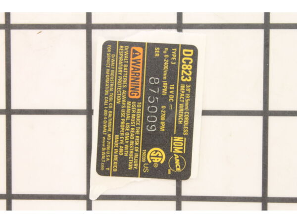 11929481-1-M-DeWALT-N124257-Name Plate