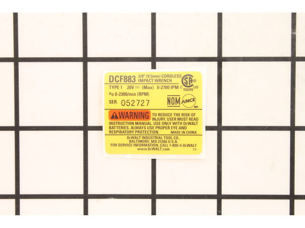 11929559-1-M-DeWALT-N154032-Nameplate