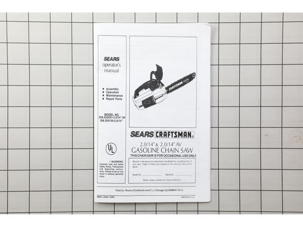 11964183-1-M-Craftsman-530066852-Chainsaw Owner'S Manual