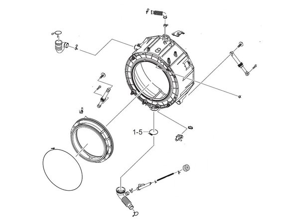 12085143-1-M-Samsung-DC97-18555G-Semi Front Tub Assembly